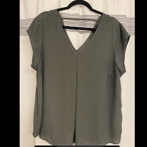 Halogen short sleeve sage green blouse